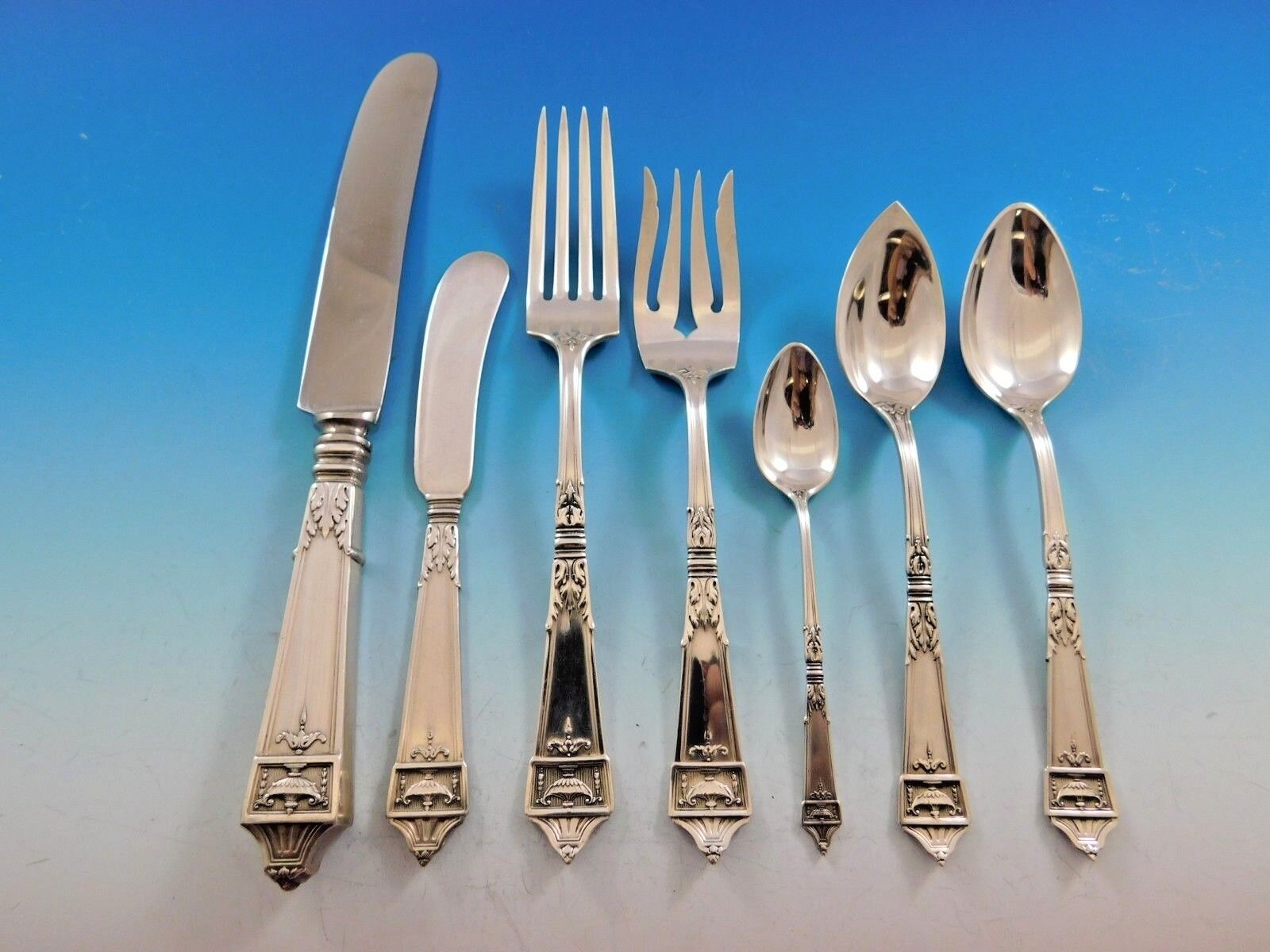 Lansdowne by Gorham Sterling Silver Flatware Service for 8 Set 63 pieces