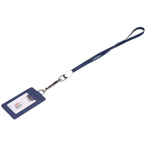 Neck Halter ID Card Holder Work Badge Protector Pu Lanyard Strap