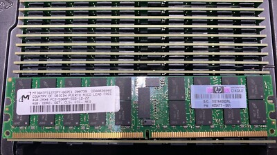 Lot of 10 405477-061 HP Original 4GB DDR2 PC2-5300 667MHz Reg RDIMM Memory RAM