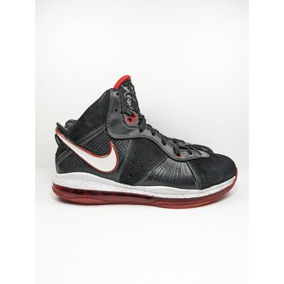 Nike Lebron 8 VIII Sneakers Mens Size 9.5 Black White Red 2010