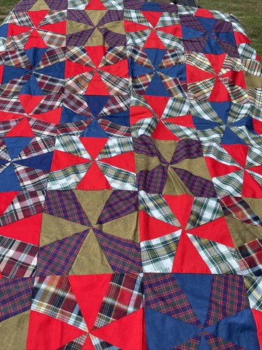 VIntage GRANDMA'S QUILT Hand Stitched Windmill Pinwheel Amish Country ❤️sj7m56 - Picture 2 of 9