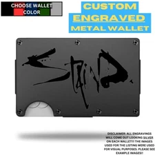 Staind Laser Engraved Onto An Aluminum Wallet
