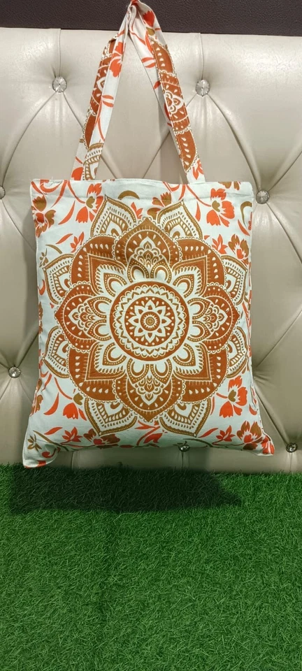 Algodón Mandala Mujeres Bolso de Hombro Bolso Hecho a Mano Jhola Bolso Cartera Bolsas de Algodón Foto 4 de 4