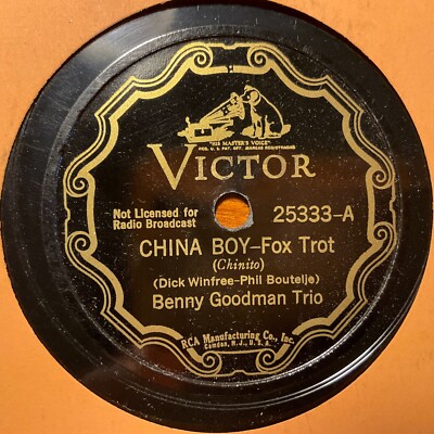 Vintage 78 Victor Benny Goodman Trio   China Boy / Oh, Lady Be Good - VG+