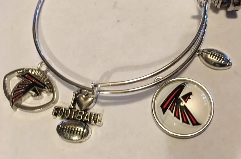 Atlanta Falcons 8 Dijes Logo Pulsera Joyería Plata Casco Fútbol 🏈 Elige 8vo Foto 2 de 4