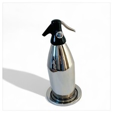 Sifone Seltz + Piattino  Vintage SACCAB Milano Mod 56 Sergio Asti 1956 Acciaio