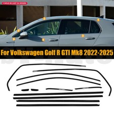 For Vw Golf R Gti Mk8 2022-2025 Black Steel Car Window Molding Trim Strip