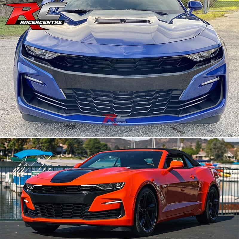 SS Style Front Upper Bumper Grille For Chevrolet Camaro 2019-2024 – Black ABS Snap-On