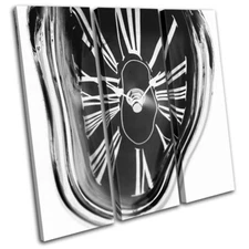 Salvador Dali Clock Surrealism Fantasy TREBLE CANVAS WALL ART Picture Print