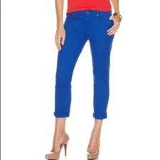 Calvin Klein Womens Mid Rise Skinny Crop Blue Jeans Pants Size 2