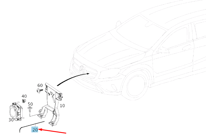 MB GLA X156 Front Cruise Control Adapter Line Wiring A1565407203