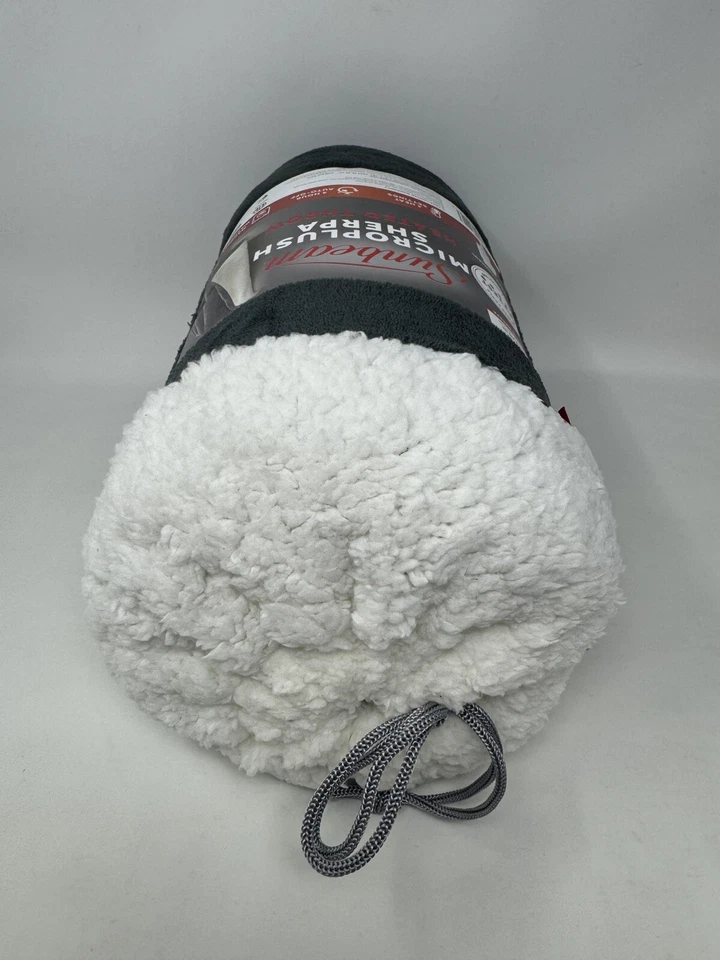 SUNBEAM MICROPLUSH SHERPA HEATED THROW 50" X 60" GRAY - Image 4 of 4