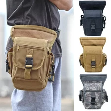 Tactical Waist Drop Leg Bag Military Hiking Outdoor Thigh Pouch Belt Fanny Pack