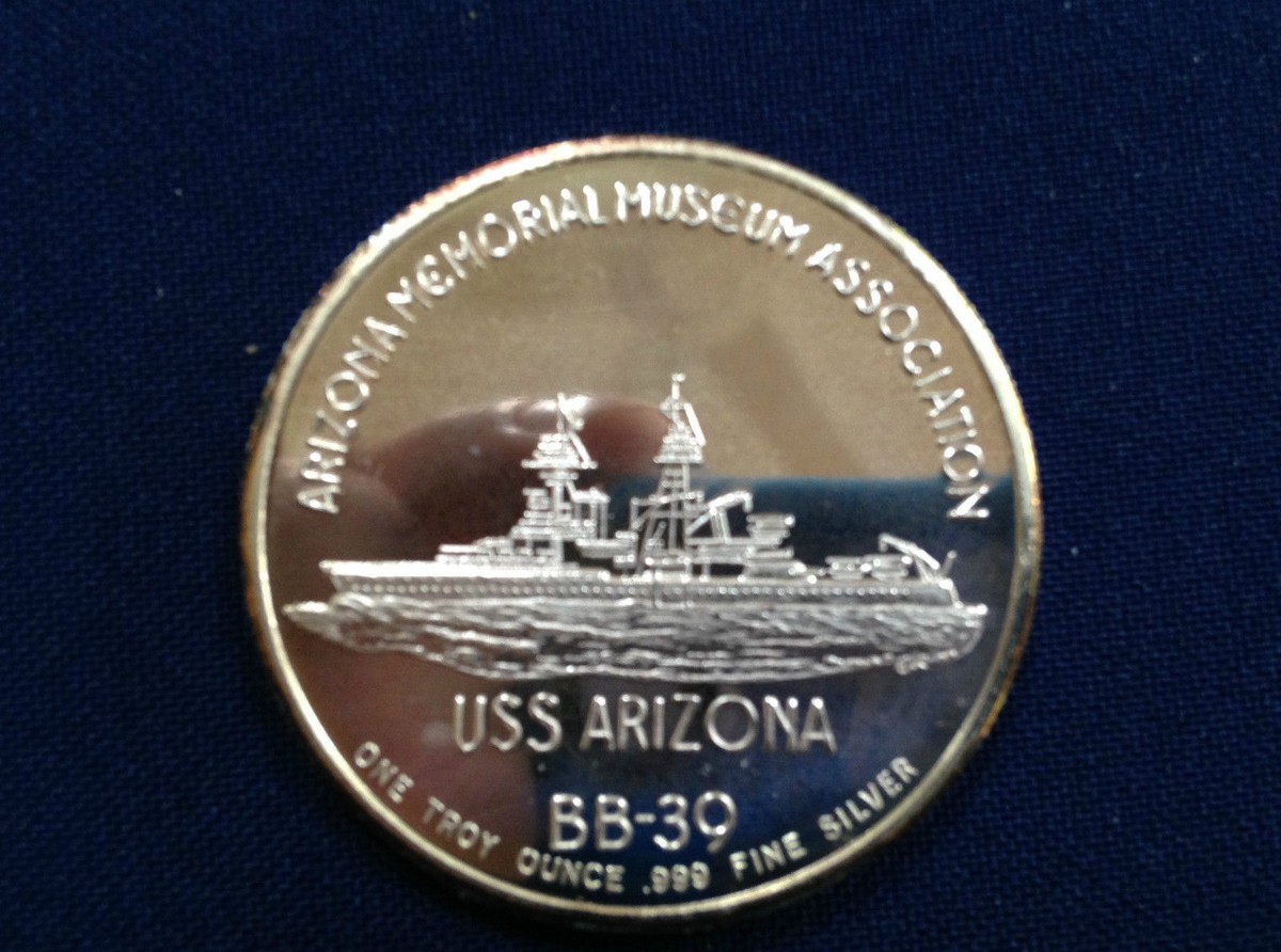 Pearl Harbor USS Arizona Memorial Museum Assoc Hawaii Silver Art