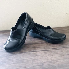 Dansko Womens Non Slip Clogs Comfort Walking Shoes Black Leather US 5.5 EUR 36