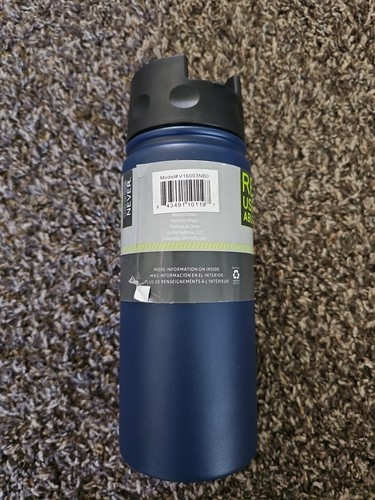 Fifty/Fifty 16oz Double Wall Vacuum Insulated Café Water Bottle, Stainless, Blue - Bild 2 von 5