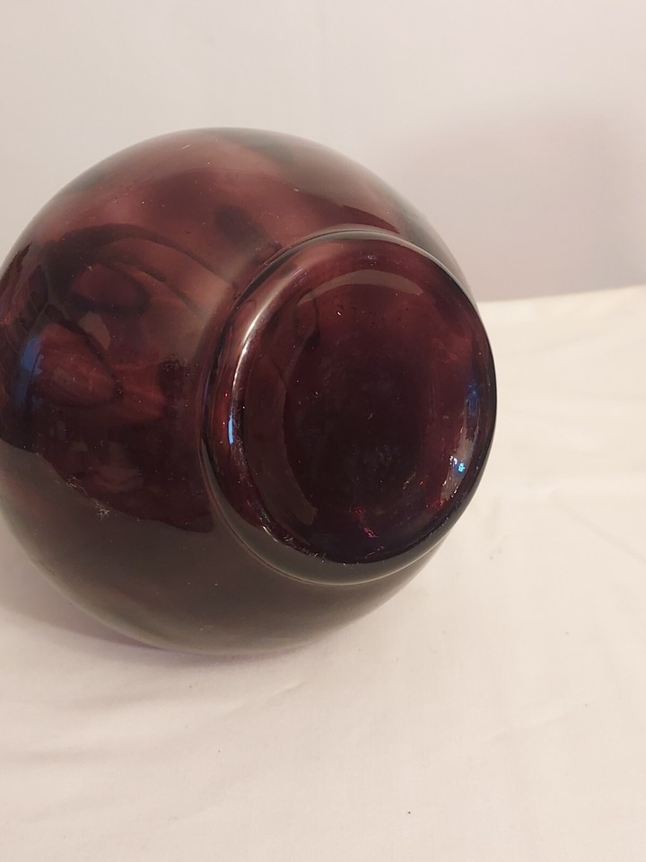 MCM Italian EMPOLI Italy Purple AMETHYST Art Glass GENIE BOTTLE