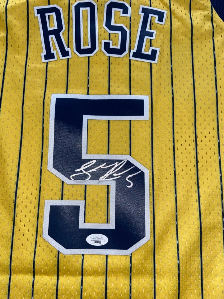 JALEN ROSE SIGNED INDIANA PACERS NBA JERSEY MITCHELL NESS MICHIGAN FAB 5 JSA - Image 2 of 3