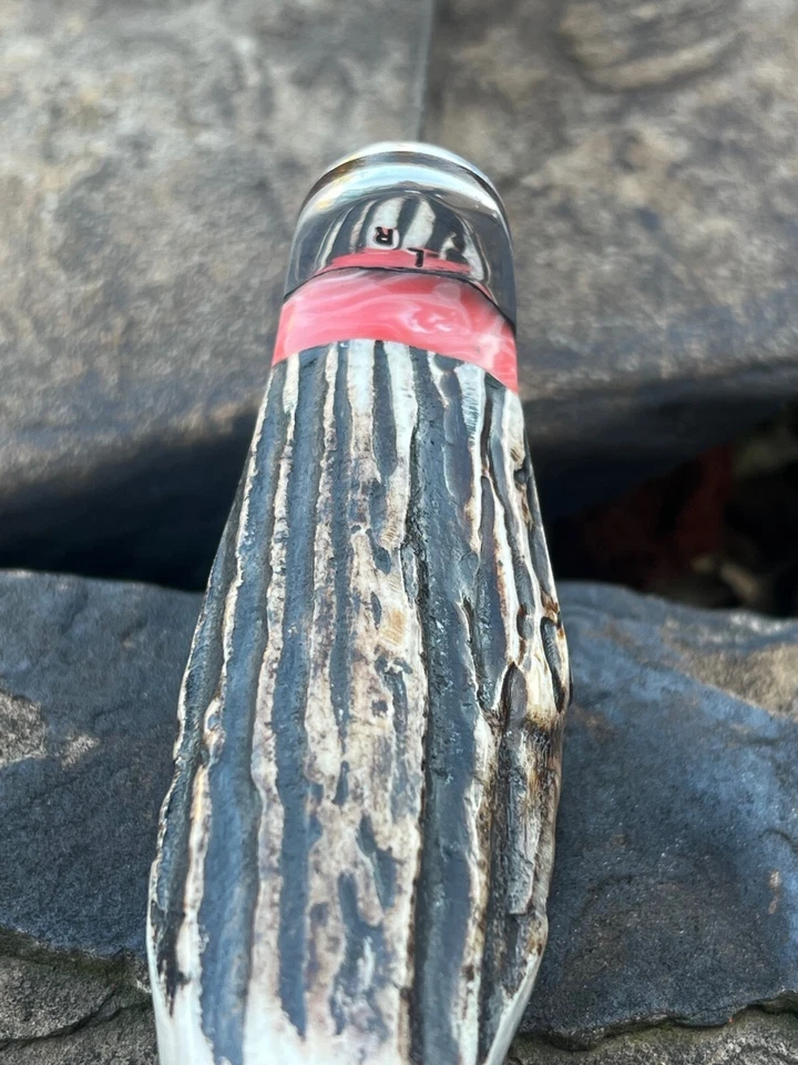 LEROY REMER STAG BUCK 119 PROTECTOR DE ALUMINIO CON ESPACIADORES DE CORAL ROSA CUCHILLOS #5 Foto 4 de 4