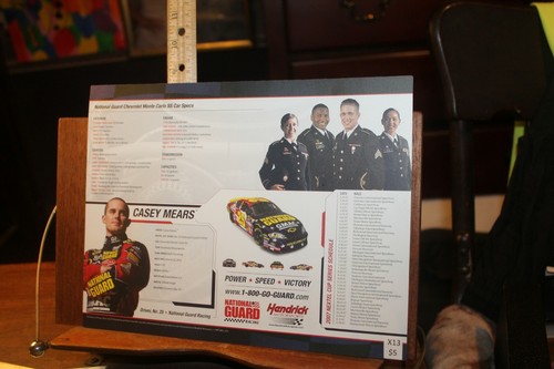 NASCAR Casey Mears Hendricks #25 National Guard Lenticular Photo Promo - Picture 4 of 4