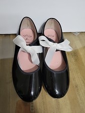 Pre-Owned Capezio Bow Tap Shoes Girl  s 12M Black