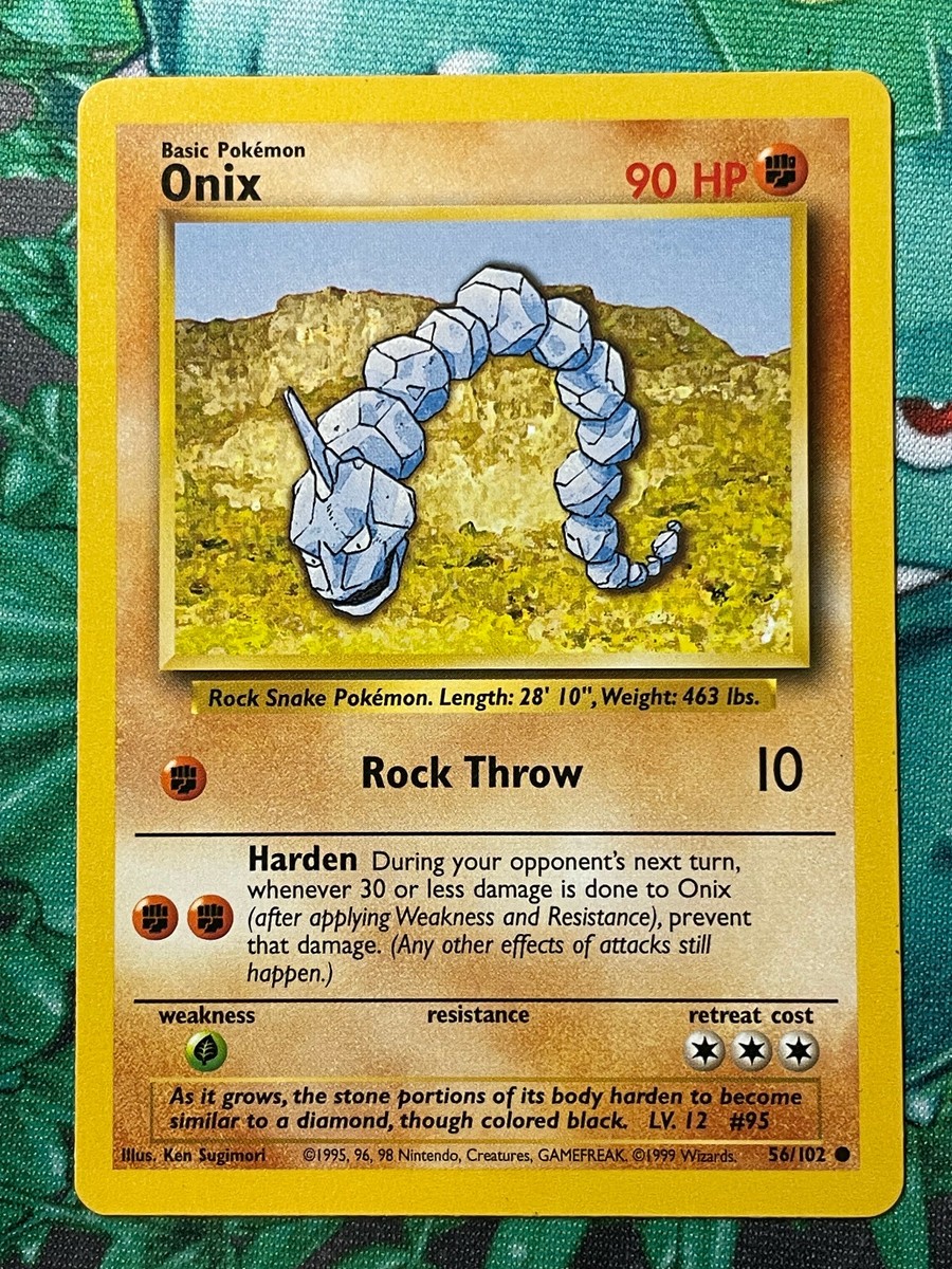 1995 onix pokemon card value 56/102 Vintage Common - Shadowless Base Non-Holo (any other effects of attacks still happen.) The Most Expensive Onix Pokemon