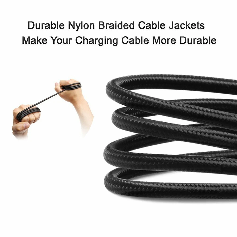 Braided Micro USB Charger Charging Cable for Samsung S7 / Edge S5 6 J3 LG G4 PS4 - Image 2 of 3