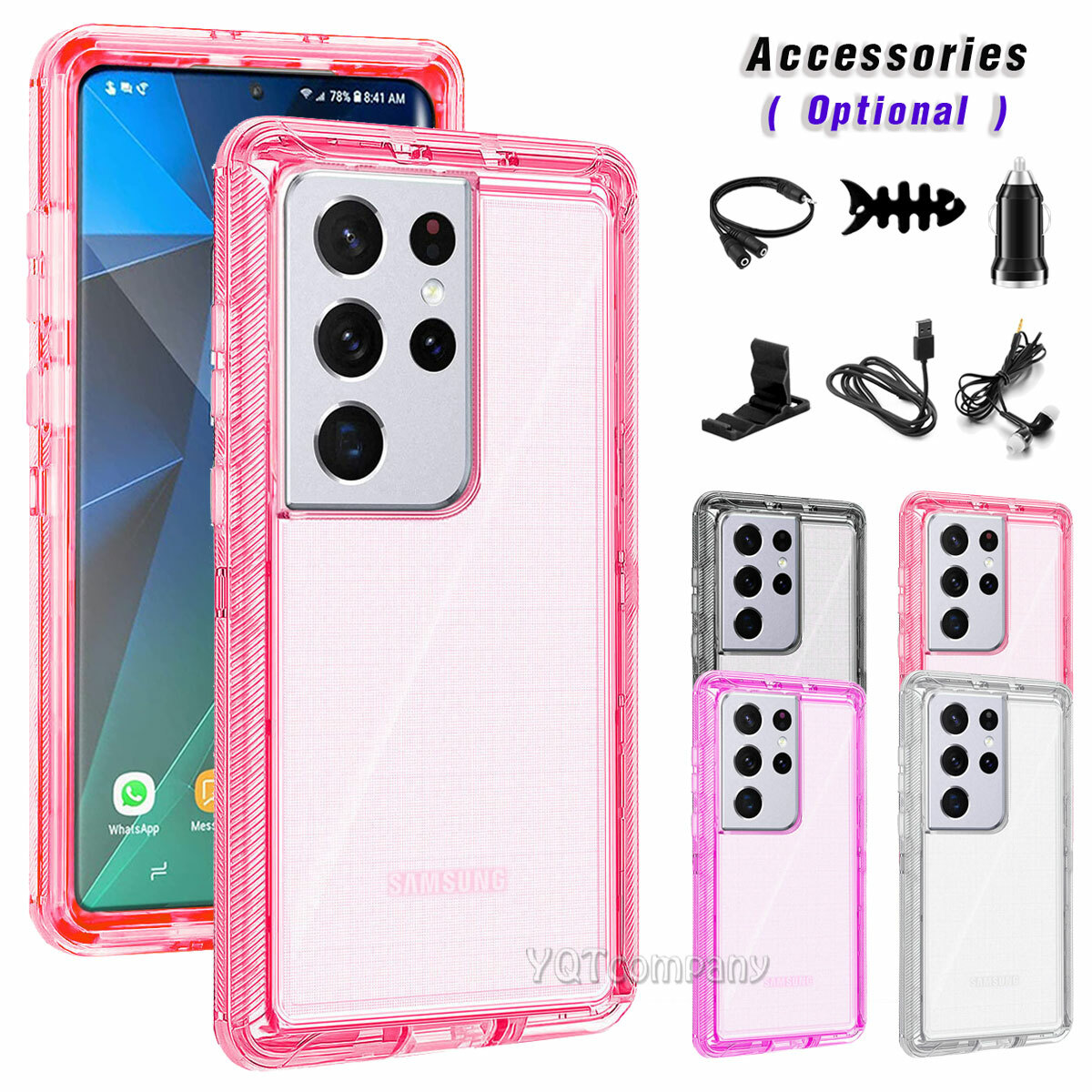 For Samsung Galaxy S21/S21+/Ultra 5G Case Hybrid Clear Phone Cover / Accessories