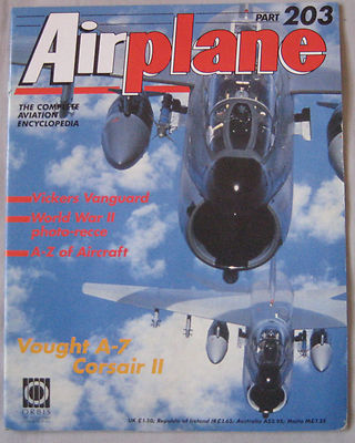 Airplane Issue 203 Vought A-7 Corsair II cutaway & poster, Vickers Vanguard