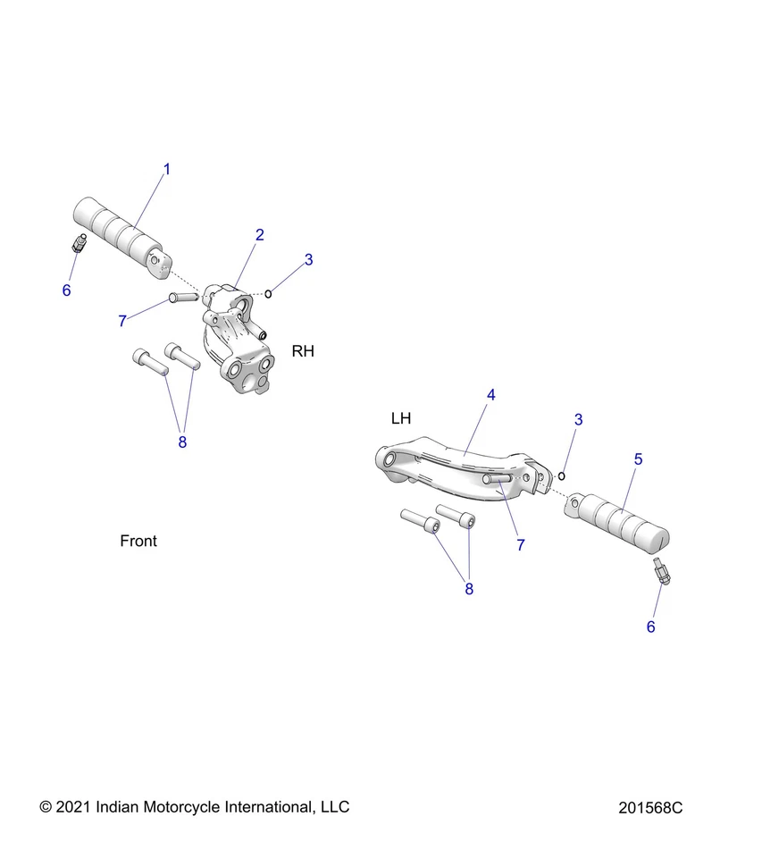 Indian Motorcycle Footpeg Mount, Right, Jet Black, Bob - Image 2 of 2