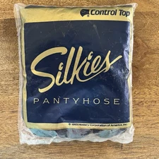 Vintage 1993 Silkies Control Top Pantyhose Large Navy Support Leg NIP USA