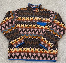 PATAGONIA SYNCHILLA COMPANIONS BIG ANTHOS AZTEC WOMENS SIZE L SNAP T FLEECE