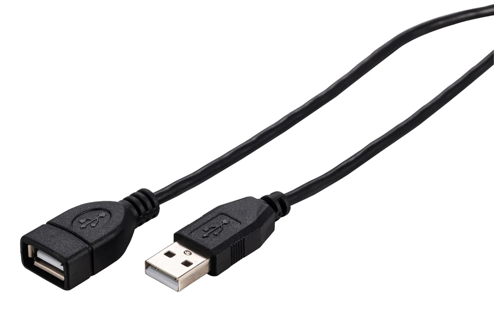 15FT USB 2.0 Black Extension Cable AM-AF Data Transfer Wire Charger EXT Cord - Image 3 of 4