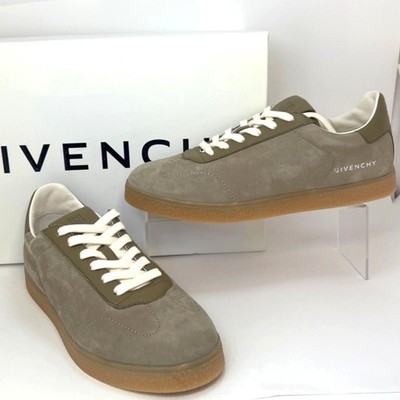 Givenchy Town Low Grained Leather Sneakers Men Low Top Shoes Khaki Size 40 US7