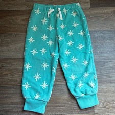 Tiny Cottons Kids Teal Snowflake Print Fleece Sweatpants Joggers Turquoise 4Y