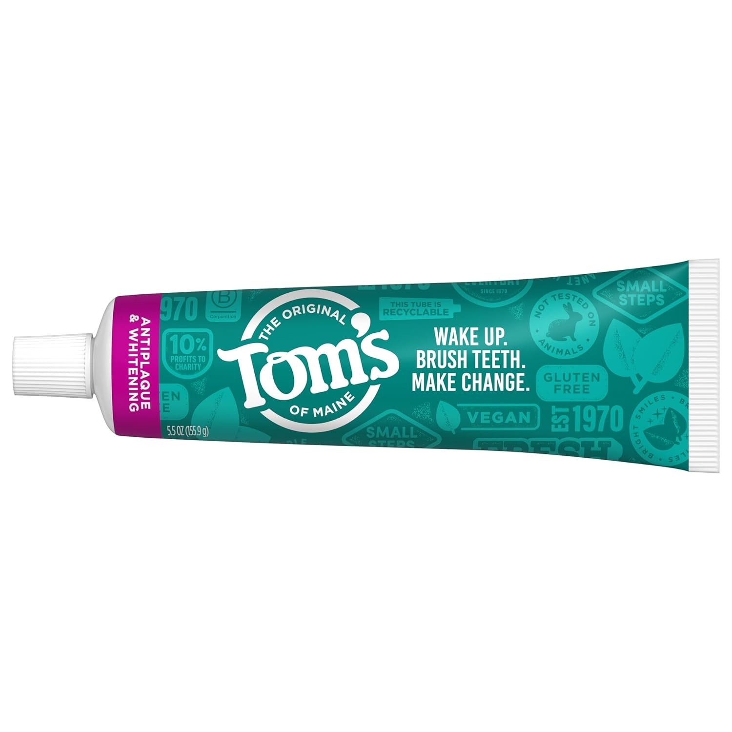 Tom’S of Maine Antiplaque and Whitening Fluoride Free Toothpaste, Peppermint, 2