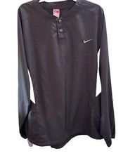 Nike Golf Jacket Mens XXL 1/4 Snap Pullover Windbreaker Logo Black Long Sleeve