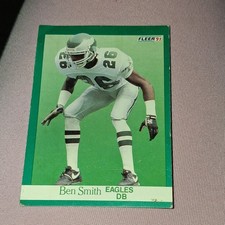 Fleer 1991 Ben Smith Philadelphia Eagles NFL Football Card #333 Base Set