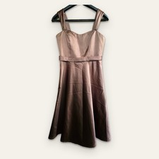 David's Bridal Satin A-Line Bridesmaid Dress F14556 bronze / mocha brown Size 6