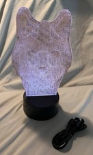 NIB 3D Wolf Illusion USB or Battery Night Light