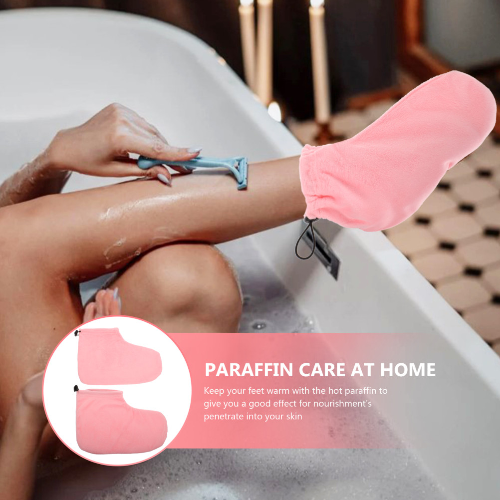 Wax Therapy Foot Covers Cotton Plush for Paraffin Foot Wraps