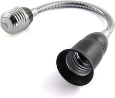 1PCS Black E27-E27 Lamp Holder Extender 30CM Flexible Gooseneck Extension Ada...