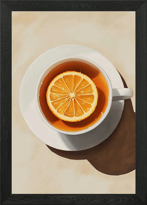 Eine Tasse Tee mit der Sonne schwebend gerahmtes Wandbild Poster Leinwanddruck Bild