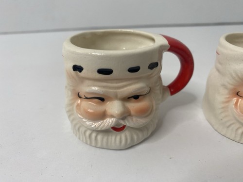 Zwinkernder Weihnachtsmann Miniatur 1,75" Weihnachten Tasse Japan Vintage Küche Dekor #6 - Bild 2 von 9