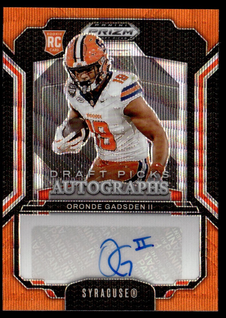 Oronde Gadsden II Panini Prizm Draft Picks Draft Picks Autographs #DPAOGN Orange Wave
