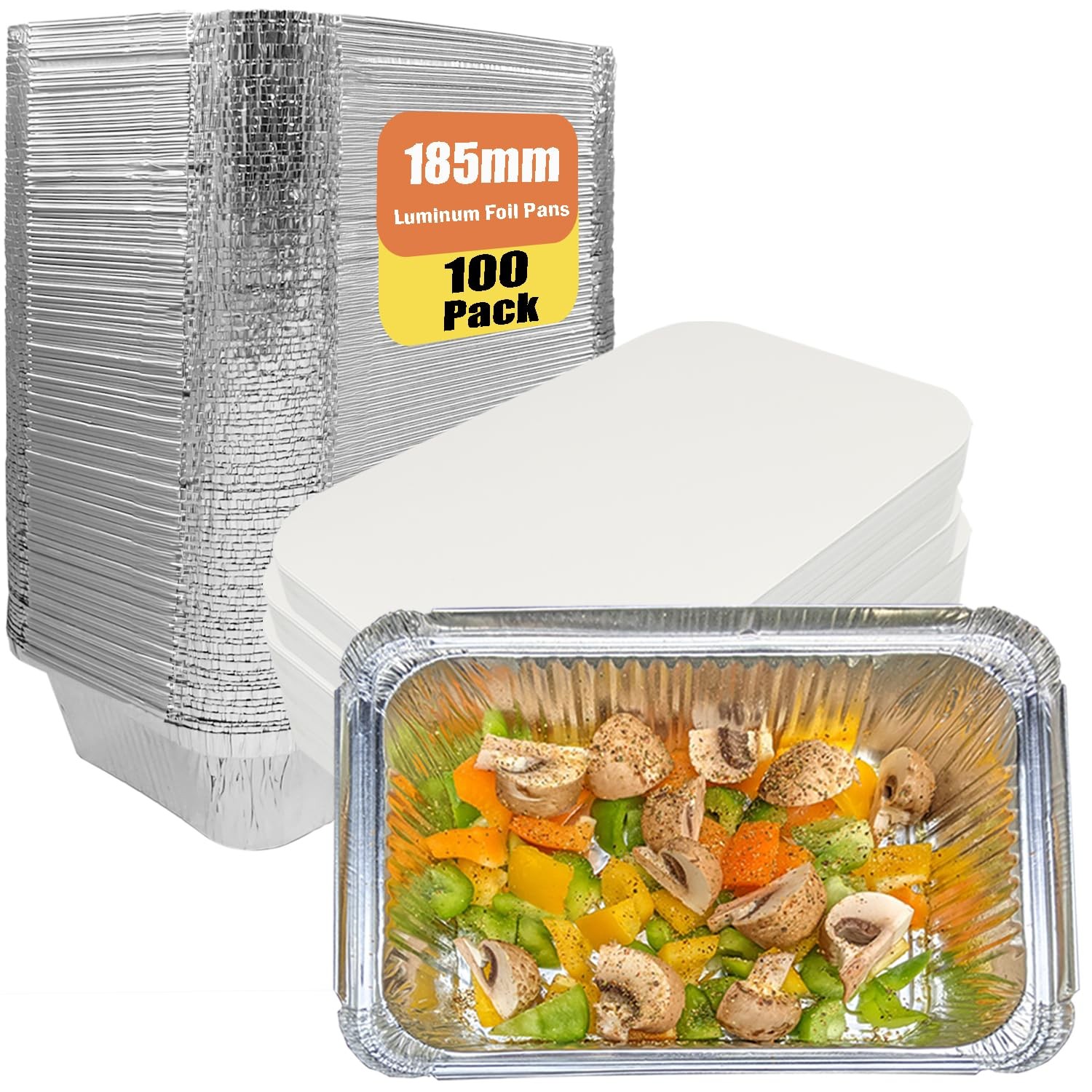 Barquette aluminium 700 ml avec couvercle lot de 100 pour cuisson au four