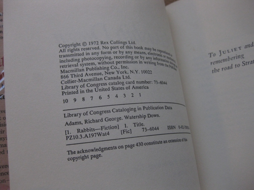 WATERSHIP DOWN by Richard Adams - 1st/1st HCDJ 1972 - Picture 4 of 5