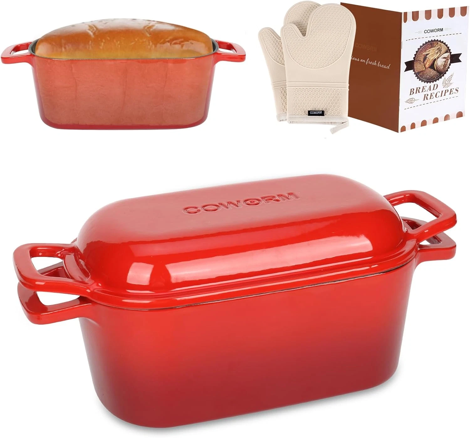 3.6QT Enameled Cast Iron Dutch Oven for Perfect Sourdough Baking