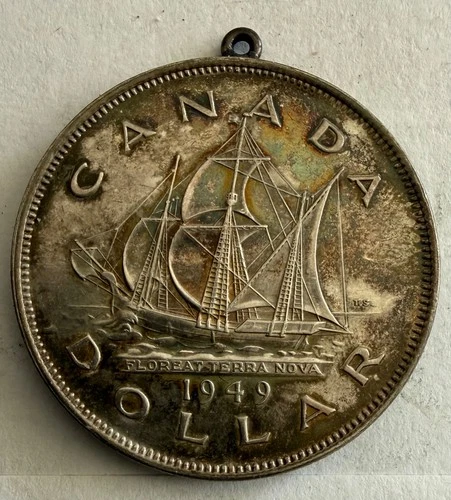 1949 Canada Silver New Foundland  Dollar $1 80% silver