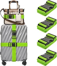 4 Pack Luggage Straps for Suitcases TSA Approved, Travel Belt, Suitcase Strap, b